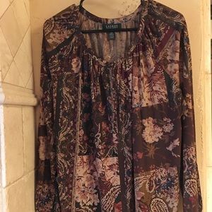 New Ralph Lauren Peasant type shirt, 2x, multicolo